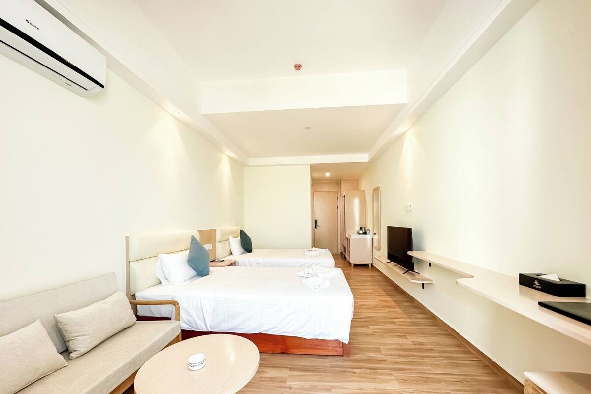 ห้องดีลักซ์, 2 ห้องนอน, ปลอดบุหรี่, วิวเมือง | ผ้าปูที่นอน