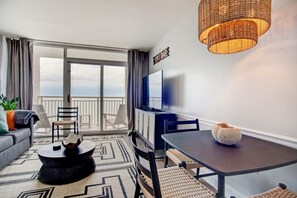 TV, offices - Oceanfront Escape Renovated Suite at Camelot (Myrtle Beach)