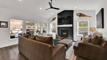 TV, fireplace, stereo, offices