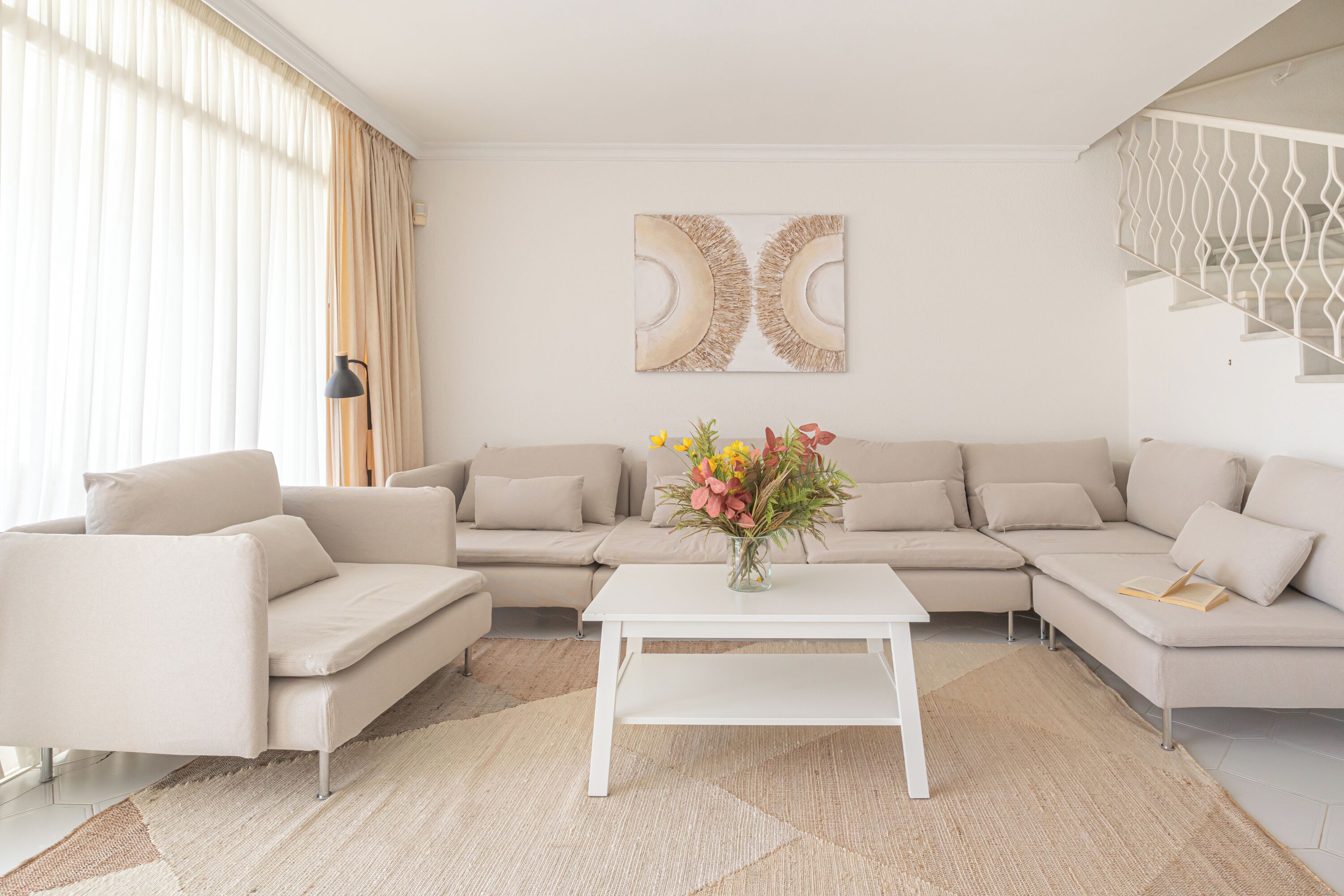 Family Townhome, Multiple Bedrooms, 2 Bathrooms (Casa limonero Miraflores) | Living area | 21-inch flat-screen TV with cable channels, fireplace