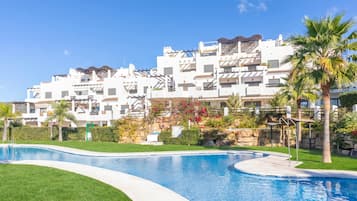 Family Apartment, Multiple Bedrooms, 2 Bathrooms, Mountainside (Sunset Golf International) | Pool | Seasonal outdoor pool