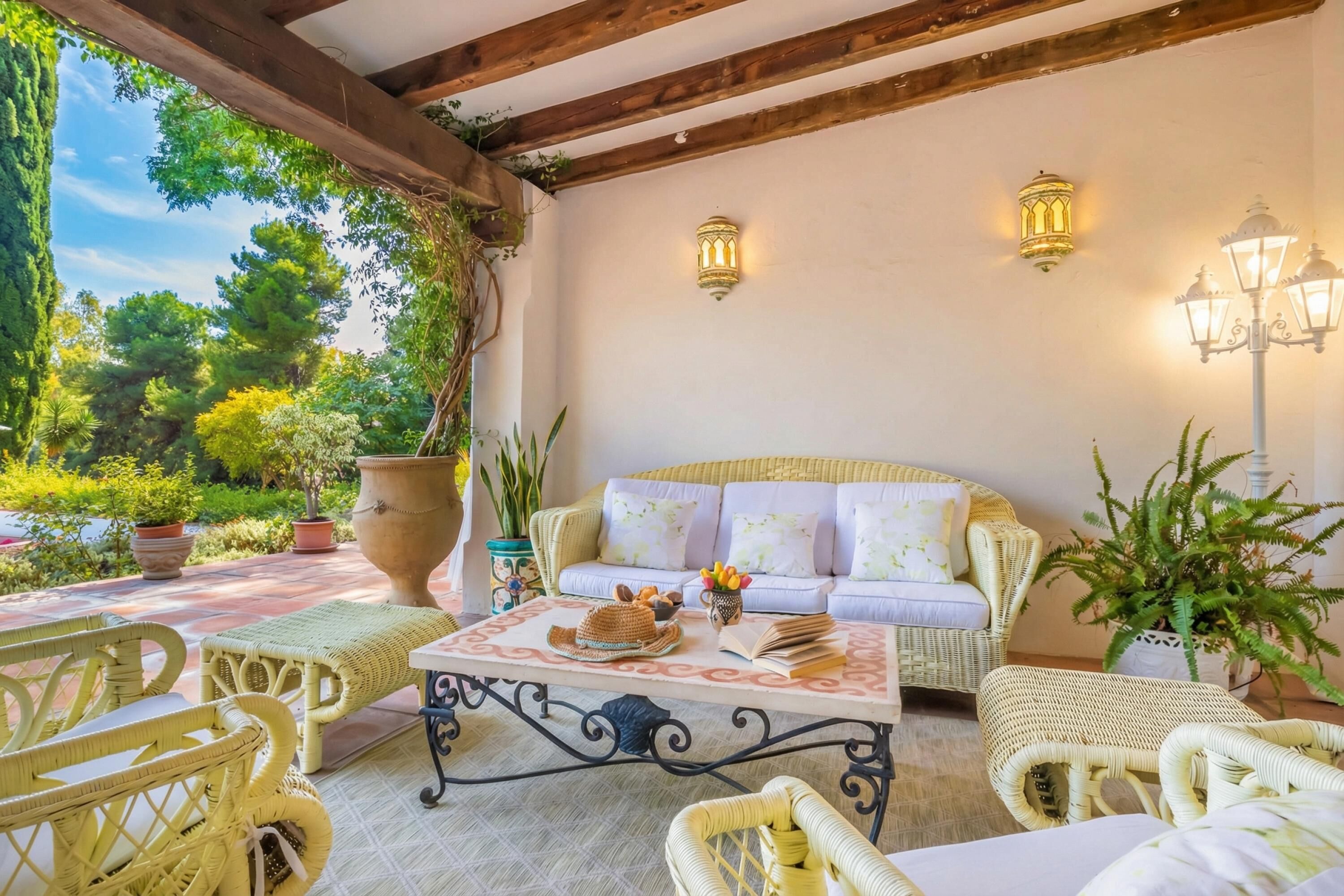 Familienvilla, Mehrere Schlafzimmer, Seeseite (Cortijo Villa Padierna El Lago) | Terrasse/Patio