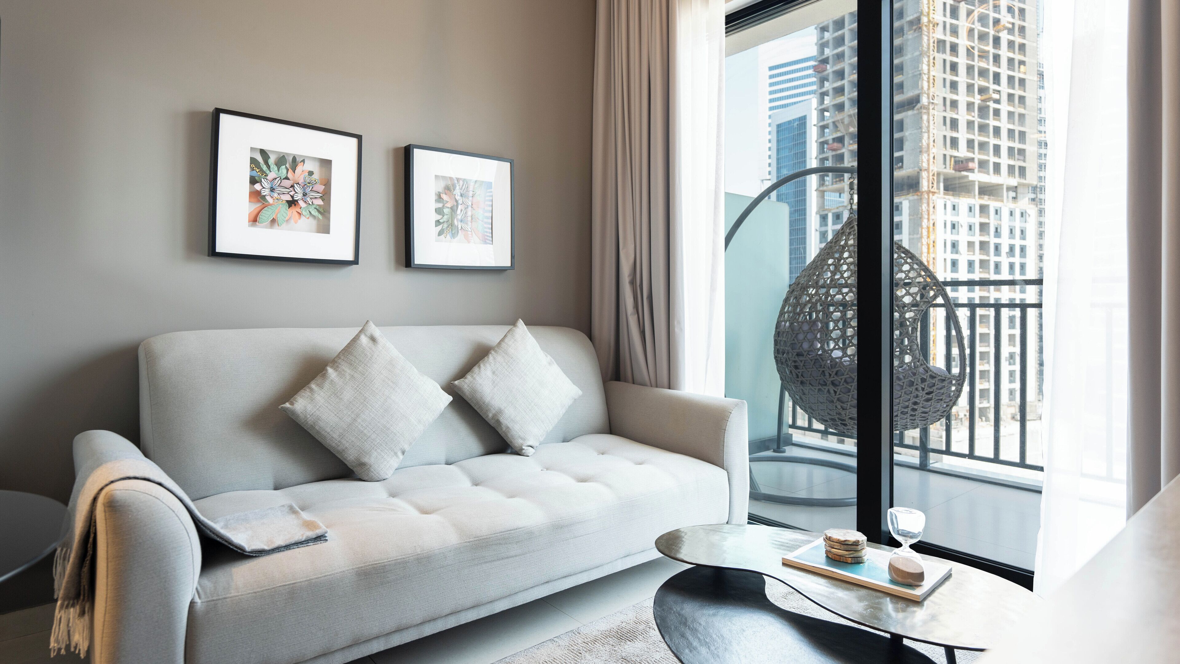 Deluxe Apartment, 1 Bedroom, Lake View | Living area | 50-inch Smart TV with digital channels