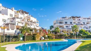 Family Apartment, Multiple Bedrooms, 2 Bathrooms, Mountainside (Sunset Golf Elegance) | Pool | Seasonal outdoor pool