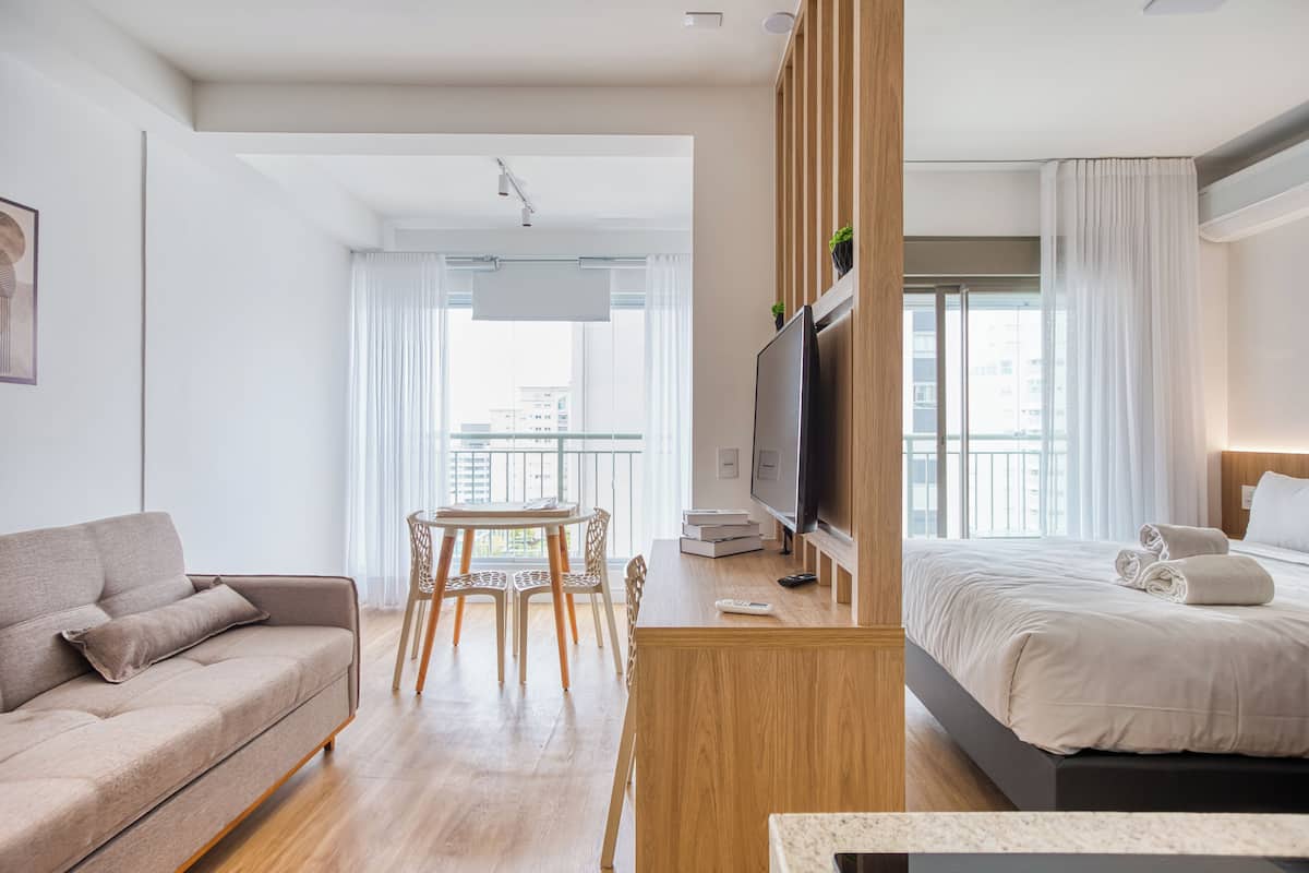 Studio Standar (619406) | 1 kamar tidur, meja kerja, Wi-Fi gratis, dan seprai linen