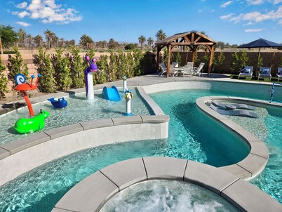 LAZY RIVER, Splash park, Pedal boats, Water slide, Theater, Arcade games, V/ball