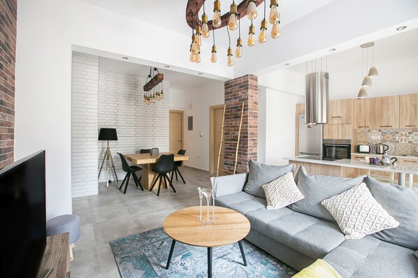 Living area - Greek Story 2bd (Irakleio)