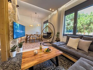 Smart TV, books, stereo