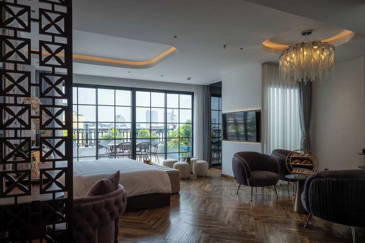 Studio, balkon (Priviledge) | Brankas, Wi-Fi gratis, dan seprai linen