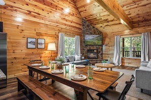 Smart TV, fireplace, video games