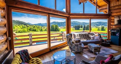 Log Home Mountain Mama - Charming Wooden Cottage with Wellness Amenities