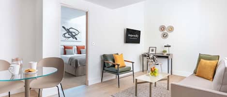 One Bedroom Suite | Living area | 43-inch Smart TV with digital channels