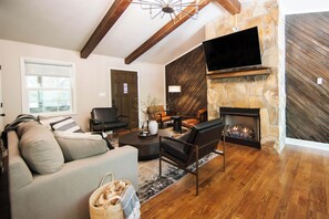 Smart TV, fireplace, video games, offices