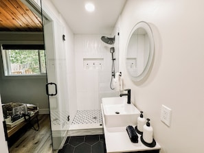 Hair dryer, towels