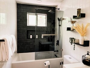 Hair dryer, towels