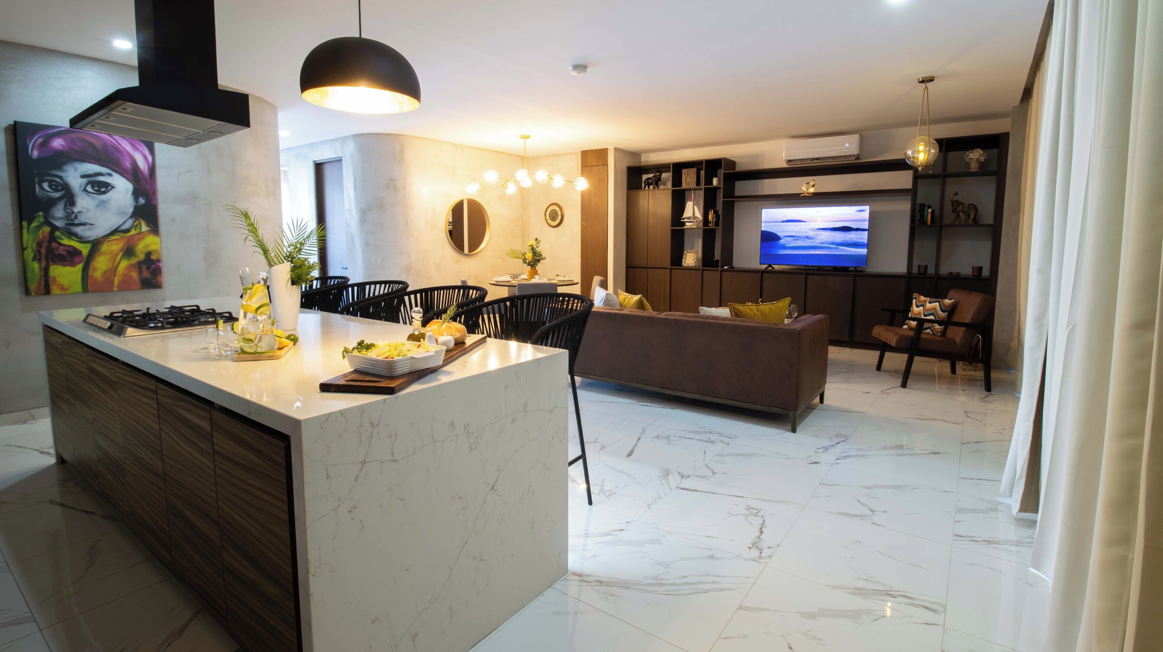 Deluxe Apartment, Kitchen | Ruang tamu | TV 