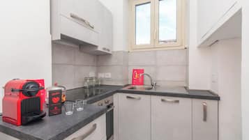 Apartment, Balkon | Eigene Küche | Kühlschrank, Mikrowelle, Ofen, Herdplatte