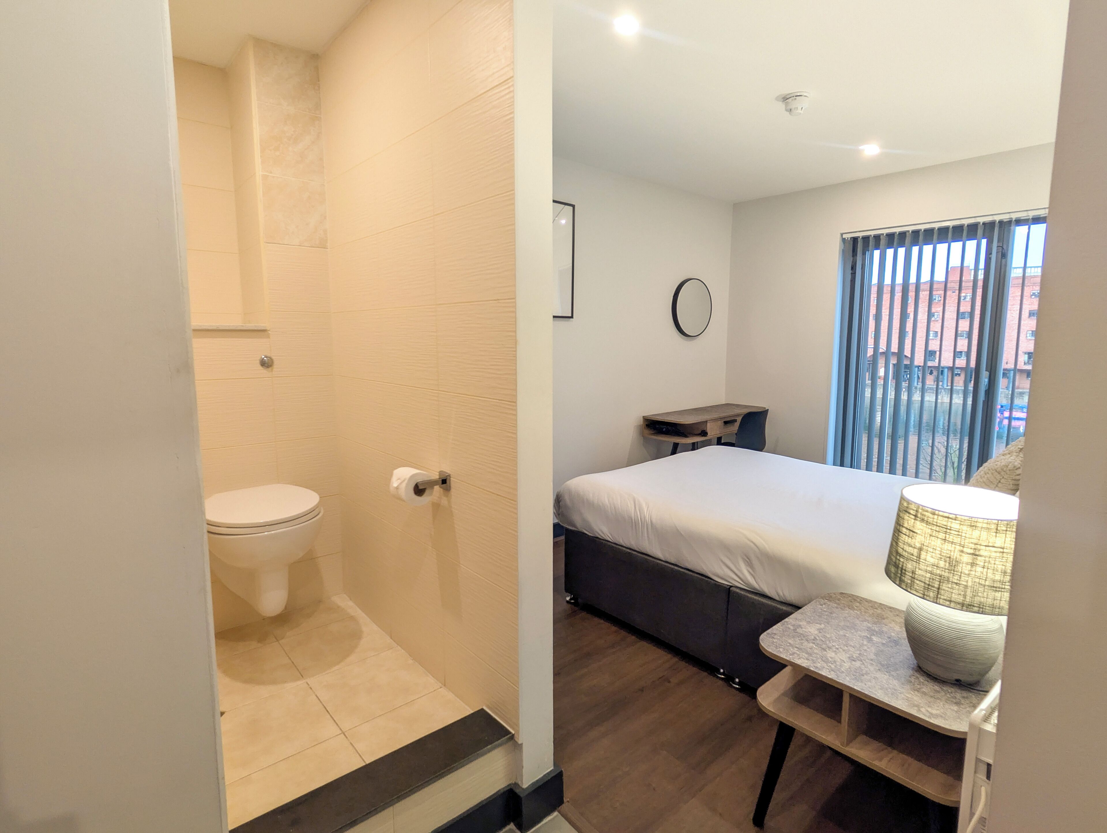 Standard Apartment, 2 Double Beds, Non Smoking (Walk-in Shower) | Bathroom | Hair dryer, towels, soap, toilet paper