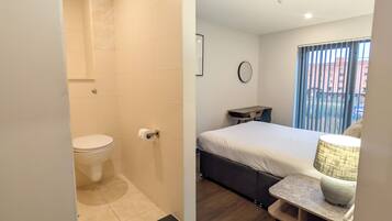 Standard Apartment, 2 Double Beds, Non Smoking (Walk-in Shower) | Bathroom | Hair dryer, towels, soap, toilet paper