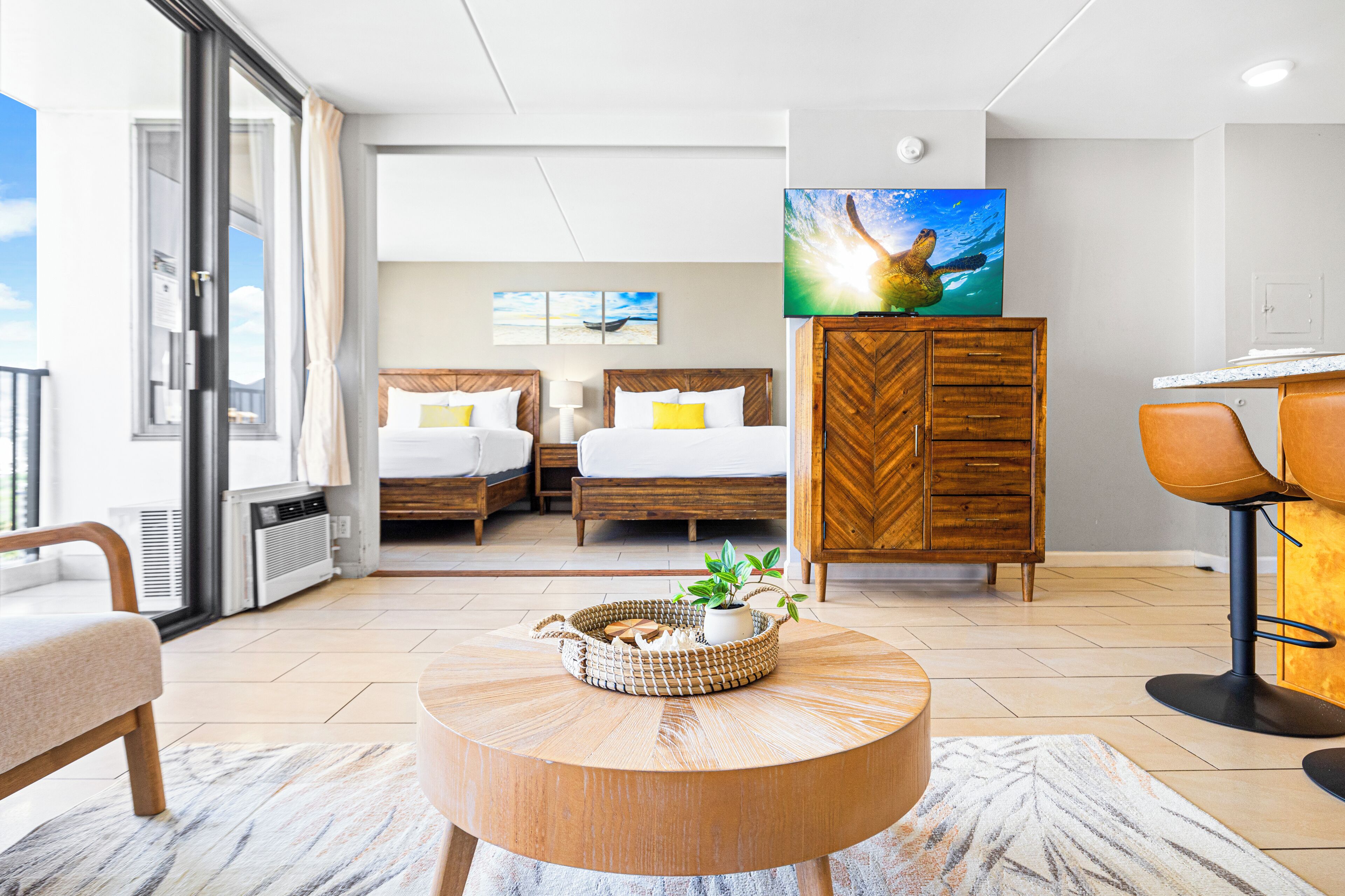 Family Condo, 1 Bedroom, Balcony, Partial Sea View (0144) | Living area