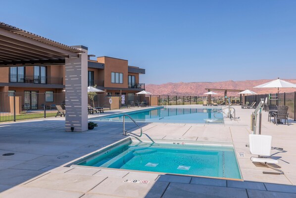 Townhome, Multiple Beds (Hillcrest Poolside Retreat) | Pool | A heated pool