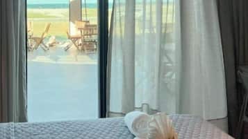 Premium Double Room, Sea View, Beachfront | Premium bedding, pillowtop beds, minibar, laptop workspace