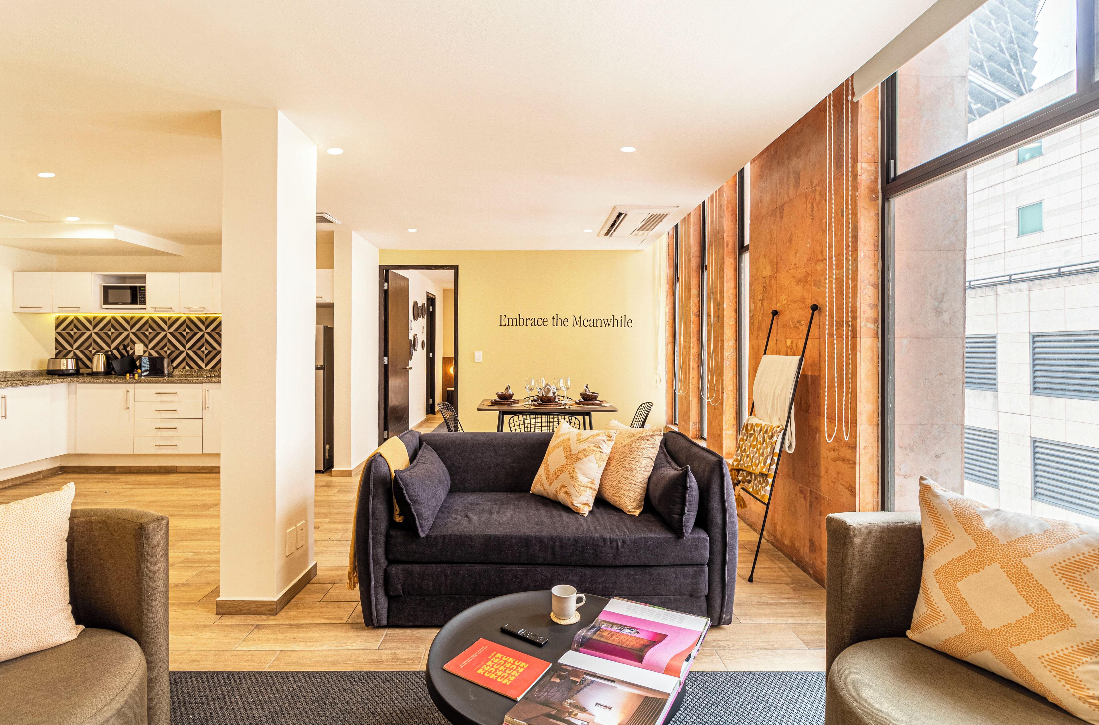 Grand Apartment, City View | Living area | 50-inch Smart TV with cable channels, streaming services