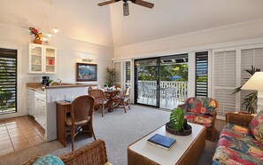 Living area - Kiahuna Plantation Resort 249 Partial Ocean 1 BD (Koloa)