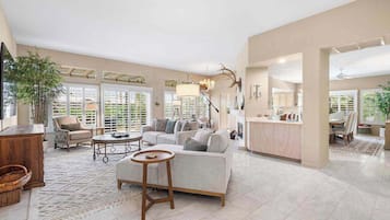 TV, fireplace, offices