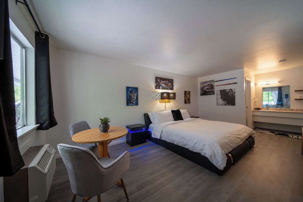 Step into our  Galaxy Room, adorned with pictures from the iconic saga.
