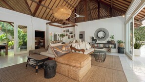 Deluxe Villa | Living area | 35-inch Smart TV with digital channels, DVD player - Villa Celeste by Villa Finder (Seminyak)