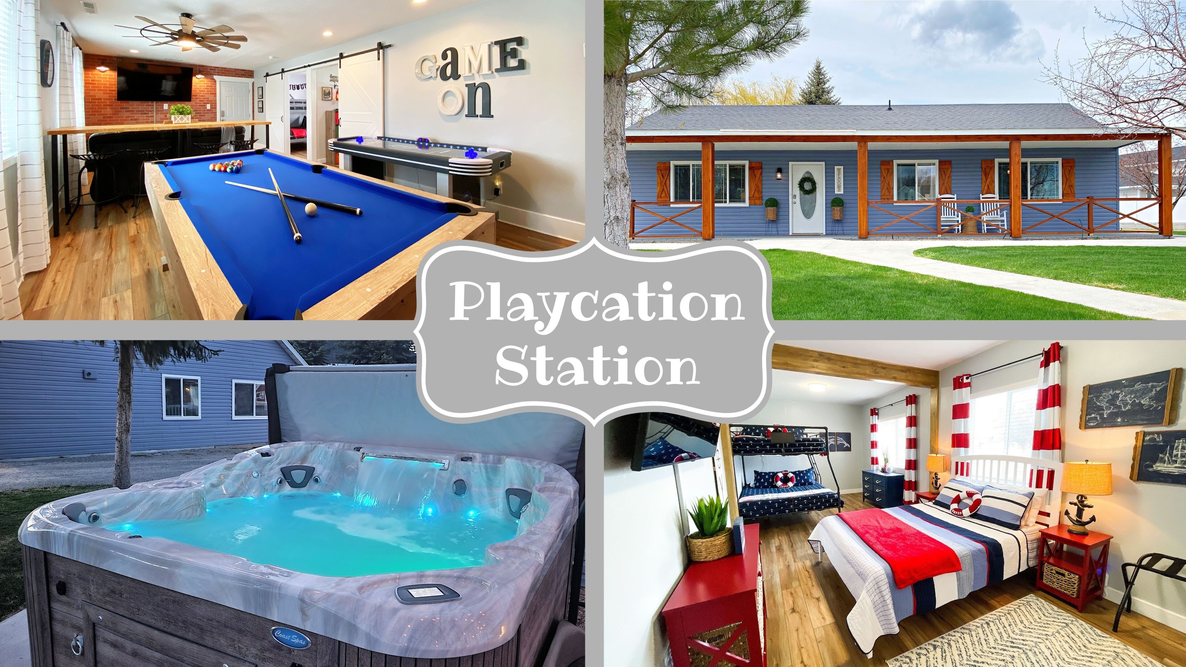 Game Room, Hot Tub, 2 blocks from lake, 15 minute drive to Beaver Mtn