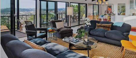 Smart TV, fireplace, offices, printers