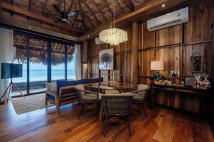 Luxury Villa, 2 Bedrooms, Beach View | Living area | 55-inch Smart TV with digital channels, Netflix, toys