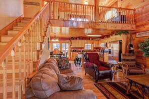 Cabin, Multiple Beds, Hot Tub, Mountain View (New River Ramble) | Living area | Fireplace - New River Ramble (Todd)