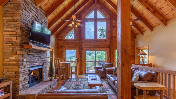 Cabin, Multiple Beds, Hot Tub, Mountain View (One Day More) | Living area - One Day More (Banner Elk)