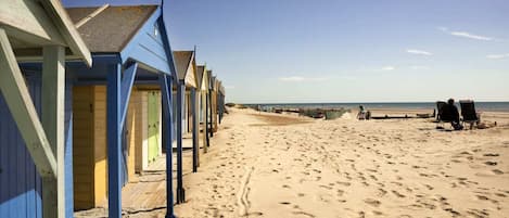 Beach nearby, sun loungers