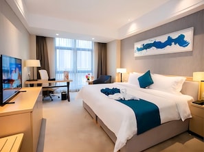 Premium bedding, desk, free WiFi, bed sheets