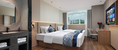 Standard-Zweibettzimmer, Mehrere Betten | Daunenbettdecken, Pillowtop-Betten, schallisolierte Zimmer