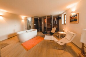 Chalé família, vários quartos, 2 banheiros (Tailors House) | Sauna seca