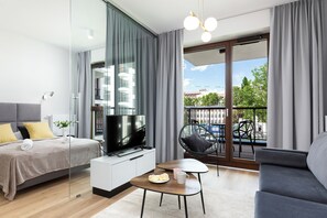 Apartamento, 1 quarto, sacada | Sala de estar