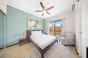 2 bedrooms, desk, iron/ironing board, travel crib