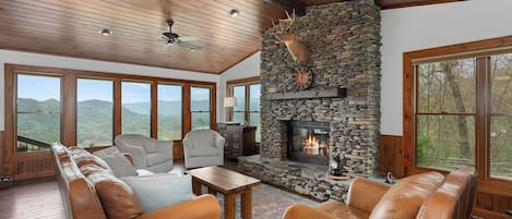 Televisión, chimenea