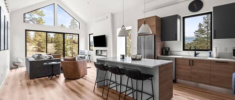 TV, fireplace, offices