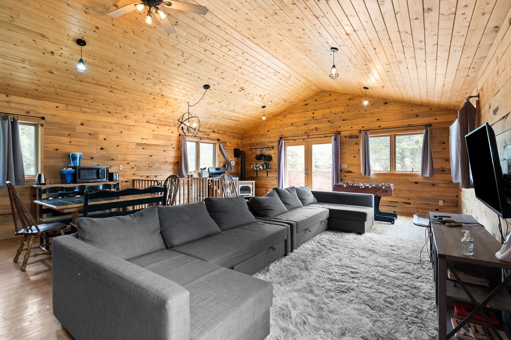 TV, fireplace, video games