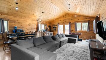 TV, fireplace, video games