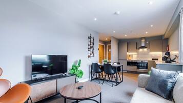 Premium Apartment, 2 Bedrooms, Kitchen, City View | Living area | 40-inch Smart TV with satellite channels, Netflix, streaming services