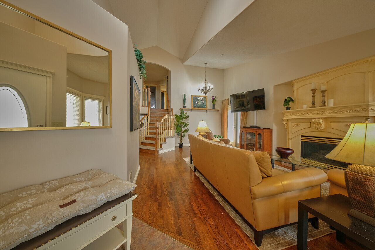 Smart TV, fireplace, video games, DVD player