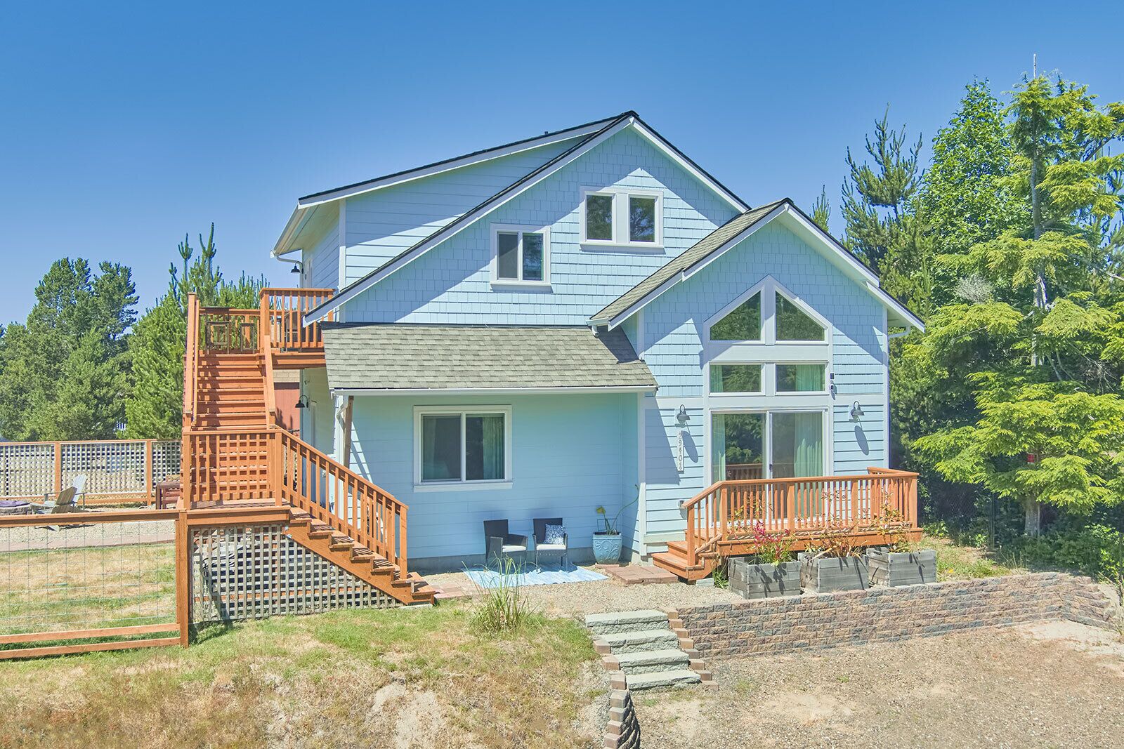 East side  exterior with parking