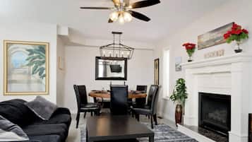 TV, fireplace, video games, table tennis
